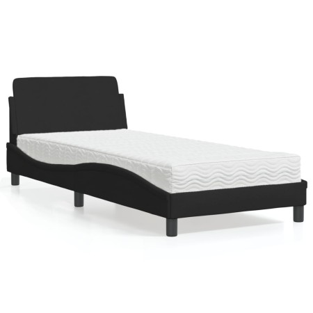 Cama con colchón tela negro 90x200 cm en Camas y somieres | Comprar online en Foro24