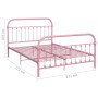 Pink metal bed frame 120x200 cm by vidaXL, Beds and slatted bases - Ref: Foro24-284512, Price: 156,32 €, Discount: %