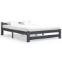Dark gray solid pine wood bed frame 120x200 cm by vidaXL, Beds and slatted bases - Ref: Foro24-322021, Price: 110,32 €, Disco...