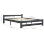 Dark gray solid pine wood bed frame 120x200 cm by vidaXL, Beds and slatted bases - Ref: Foro24-322021, Price: 110,32 €, Disco...
