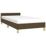Dark brown fabric bed frame with headboard 80x200 cm by vidaXL, Beds and slatted bases - Ref: Foro24-347370, Price: 105,62 €,...