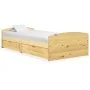 Bed frame with 2 drawers solid pine wood 90x200 cm by vidaXL, Beds and slatted bases - Ref: Foro24-322154, Price: 237,95 €, D...