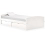 Bed frame with 2 drawers solid white pine wood 90x200cm by vidaXL, Beds and slatted bases - Ref: Foro24-322155, Price: 222,25...