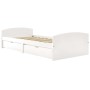 Bed frame with 2 drawers solid white pine wood 90x200cm by vidaXL, Beds and slatted bases - Ref: Foro24-322155, Price: 222,25...