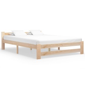 Estructura de cama de madera maciza de pino 160x200 cm