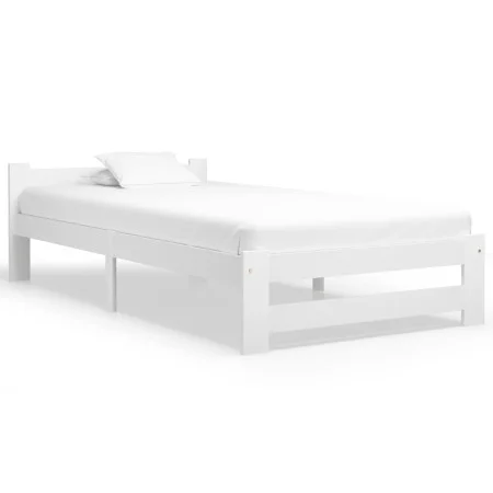 Estructura de cama de madera maciza de pino blanca 90x200 cm de vidaXL, Camas y somieres - Ref: Foro24-321998, Precio: 109,37...