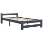 Dark gray solid pine wood bed frame 100x200 cm by vidaXL, Beds and slatted bases - Ref: Foro24-322020, Price: 89,41 €, Discou...
