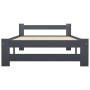 Dark gray solid pine wood bed frame 100x200 cm by vidaXL, Beds and slatted bases - Ref: Foro24-322020, Price: 89,41 €, Discou...