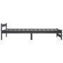 Dark gray solid pine wood bed frame 100x200 cm by vidaXL, Beds and slatted bases - Ref: Foro24-322020, Price: 89,41 €, Discou...