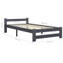 Dark gray solid pine wood bed frame 100x200 cm by vidaXL, Beds and slatted bases - Ref: Foro24-322020, Price: 89,41 €, Discou...