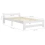 Estructura de cama de madera maciza de pino blanco 100x200 cm de vidaXL, Camas y somieres - Ref: Foro24-321999, Precio: 116,7...