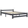 Dark gray solid pine wood bed frame 140x200 cm by vidaXL, Beds and slatted bases - Ref: Foro24-322022, Price: 121,06 €, Disco...