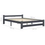 Dark gray solid pine wood bed frame 140x200 cm by vidaXL, Beds and slatted bases - Ref: Foro24-322022, Price: 121,06 €, Disco...