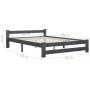 Dark gray solid pine wood bed frame 140x200 cm by vidaXL, Beds and slatted bases - Ref: Foro24-322022, Price: 119,52 €, Disco...