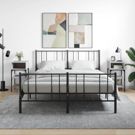 Mesitas noche 2 uds madera ingeniería gris Sonoma 35x34,5x70 cm de vidaXL, Mesitas de noche - Ref: Foro24-825890, Precio: 62,...
