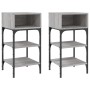 Mesitas noche 2 uds madera ingeniería gris Sonoma 35x34,5x70 cm de vidaXL, Mesitas de noche - Ref: Foro24-825890, Precio: 62,...