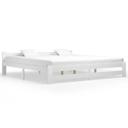Estructura de cama madera maciza de pino blanca 200x200 cm de vidaXL, Camas y somieres - Ref: Foro24-322004, Precio: 119,91 €...