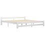 Solid white pine wood bed frame 200x200 cm by vidaXL, Beds and slatted bases - Ref: Foro24-322004, Price: 114,73 €, Discount: %