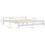 Solid white pine wood bed frame 200x200 cm by vidaXL, Beds and slatted bases - Ref: Foro24-322004, Price: 114,73 €, Discount: %