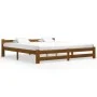 Bettgestell aus massivem Kiefernholz, honigbraun, 200 x 200 cm von vidaXL, Betten und Lattenroste - Ref: Foro24-322011, Preis...