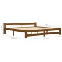 Estructura de cama madera maciza pino marrón miel 200x200 cm