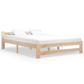 Bettgestell aus massivem Kiefernholz, 120 x 200 cm von vidaXL, Betten und Lattenroste - Ref: Foro24-321993, Preis: 106,20 €, ...