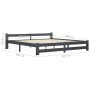 Dark gray solid pine wood bed frame 200x200 cm by vidaXL, Beds and slatted bases - Ref: Foro24-322025, Price: 107,82 €, Disco...