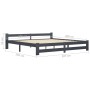 Estructura de cama madera maciza de pino gris oscuro 200x200 cm de vidaXL, Camas y somieres - Ref: Foro24-322025, Precio: 120...