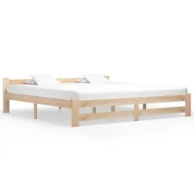 Solid pine wood bed frame 200x200 cm by vidaXL, Beds and slatted bases - Ref: Foro24-321997, Price: 102,84 €, Discount: %