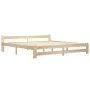 Estructura de cama madera maciza de pino 200x200 cm de vidaXL, Camas y somieres - Ref: Foro24-321997, Precio: 138,79 €, Descu...