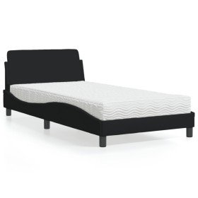 Cama con colchón tela negro 100x200 cm en Camas y somieres | Comprar online en Foro24