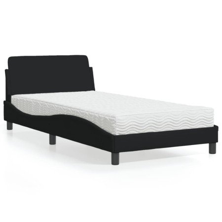 Cama con colchón tela negro 100x200 cm en Camas y somieres | Comprar online en Foro24