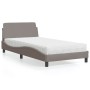 Cama con colchón tela gris taupe 100x200 cm