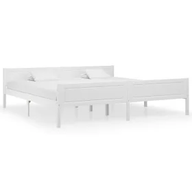 Estructura de cama de madera maciza de pino blanco 200x200 cm de vidaXL, Camas y somieres - Ref: Foro24-322109, Precio: 129,1...