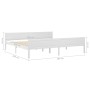 Solid white pine wood bed frame 200x200 cm by vidaXL, Beds and slatted bases - Ref: Foro24-322109, Price: 130,73 €, Discount: %