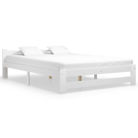 Solid white pine wood bed frame 160x200 cm by vidaXL, Beds and slatted bases - Ref: Foro24-322002, Price: 127,24 €, Discount: %