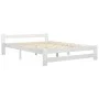 Solid white pine wood bed frame 160x200 cm by vidaXL, Beds and slatted bases - Ref: Foro24-322002, Price: 125,79 €, Discount: %