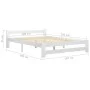 Solid white pine wood bed frame 160x200 cm by vidaXL, Beds and slatted bases - Ref: Foro24-322002, Price: 125,79 €, Discount: %