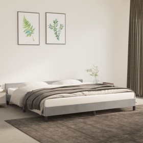 Hellgrauer Samtbettrahmen mit Kopfteil 200 x 200 cm von vidaXL, Betten und Lattenroste - Ref: Foro24-347591, Preis: 134,81 €,...