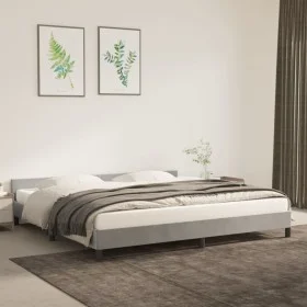 Light gray velvet bed frame with headboard 200x200cm by vidaXL, Beds and slatted bases - Ref: Foro24-347591, Price: 132,72 €,...