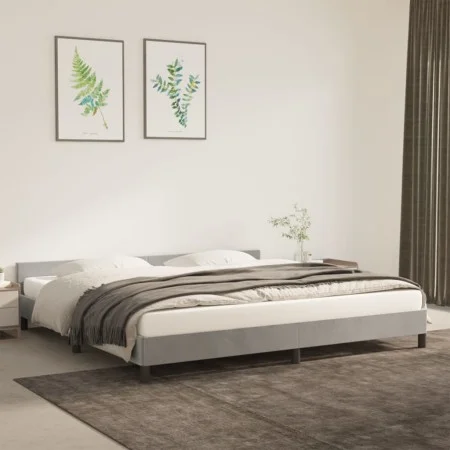 Hellgrauer Samtbettrahmen mit Kopfteil 200 x 200 cm von vidaXL, Betten und Lattenroste - Ref: Foro24-347591, Preis: 132,72 €,...