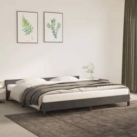 Dark gray velvet bed frame with headboard 200x200 cm by vidaXL, Beds and slatted bases - Ref: Foro24-347592, Price: 135,14 €,...