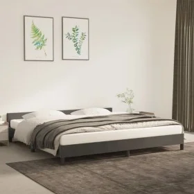 Dunkelgrauer Samtbettrahmen mit Kopfteil 200x200 cm von vidaXL, Betten und Lattenroste - Ref: Foro24-347592, Preis: 133,45 €,...