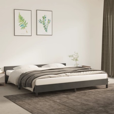 Estructura cama con cabecero terciopelo gris oscuro 200x200 cm de vidaXL, Camas y somieres - Ref: Foro24-347592, Precio: 135,...