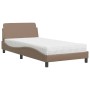 Cama con colchón cuero sintético capuchino 100x200 cm