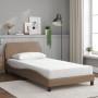 Cama con colchón cuero sintético capuchino 100x200 cm