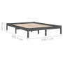 Estructura de cama de madera maciza de pino gris 140x190 cm