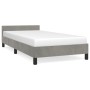 Light gray velvet bed frame with headboard 90x200 cm by vidaXL, Beds and slatted bases - Ref: Foro24-347549, Price: 91,80 €, ...
