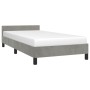 Light gray velvet bed frame with headboard 90x200 cm by vidaXL, Beds and slatted bases - Ref: Foro24-347549, Price: 91,80 €, ...