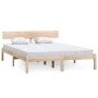 Solid pine wood bed frame 140x190 cm by vidaXL, Beds and slatted bases - Ref: Foro24-810127, Price: 93,97 €, Discount: %